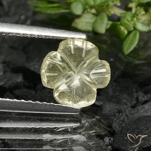 1.22ct Natural Amarillo pálido Cuarzo, Corte Flor, Transparente
