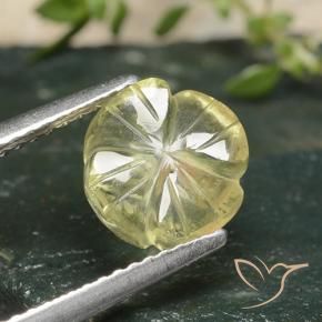 Cuarzo Amarillo medio natural de 2.33 ct, Corte Flor, Transparente