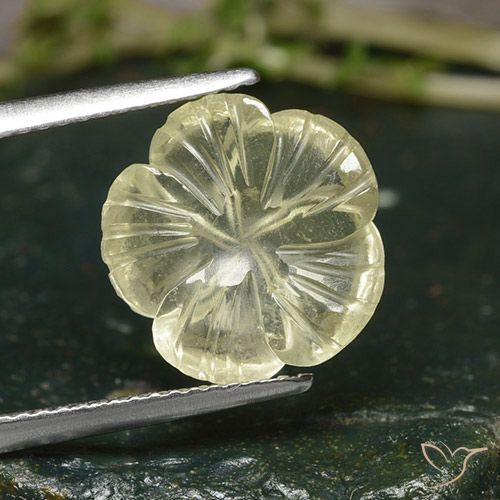 4.25ct Natural Amarillo medio Cuarzo, Corte Flor, Transparente