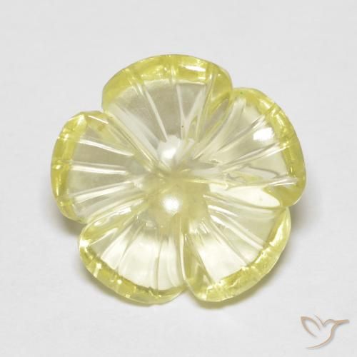 3.80ct Natural Medium Light-Yellow Cuarzo, Corte Flor, Transparente