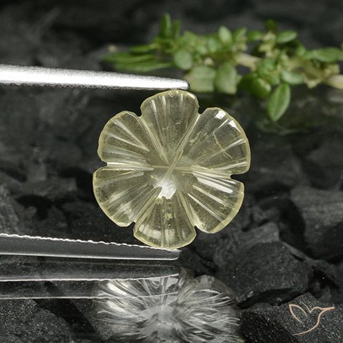 1.68ct Natural Amarillo medio Cuarzo, Corte Flor, Transparente