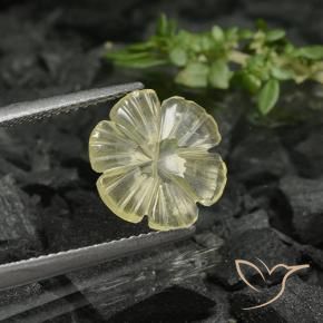 Cuarzo Amarillo medio natural de 1.68 ct, Corte Flor, Transparente