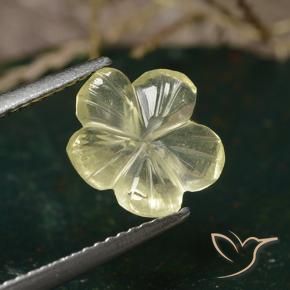 Cuarzo Amarillo medio natural de 1.97 ct, Corte Flor, Transparente