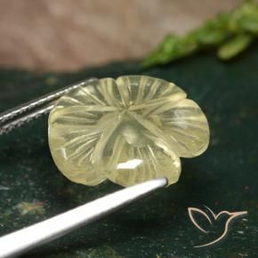 Cuarzo Amarillo medio natural de 5.17 ct, Corte Flor, Transparente