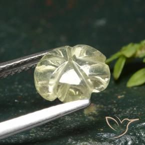 Cuarzo Amarillo medio natural de 1.55 ct, Corte Flor, Transparente
