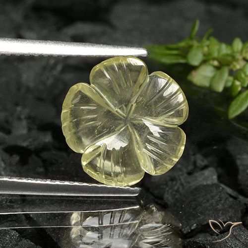 2.88ct Natural Amarillo medio Cuarzo, Corte Flor, Transparente