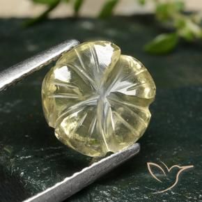 Cuarzo Amarillo crema pálido natural de 2.71 ct, Corte Flor, Transparente