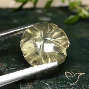 Cuarzo Amarillo crema pálido natural de 2.71 ct, Corte Flor, Transparente