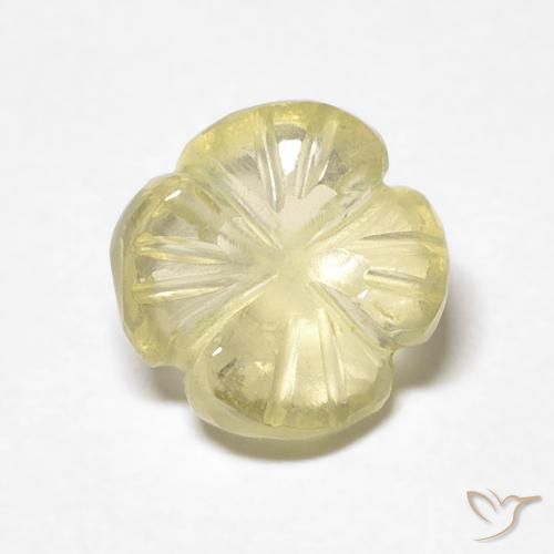 1.89ct Natural Amarillo claro Cuarzo, Corte Flor, Transparente