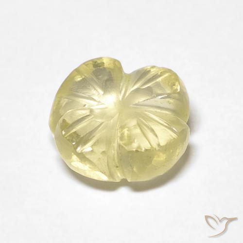 Cuarzo Amarillo claro natural de 1.89 ct, Corte Flor, Transparente
