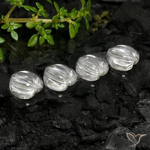 Gemas de cuarzo blanco natural de 6,37 ct, forma de corazón, transparente