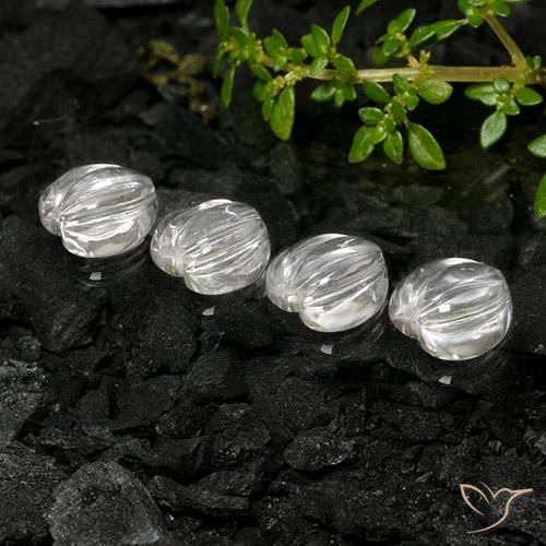 Gemas de cuarzo blanco natural de 6,37 ct, forma de corazón, transparente