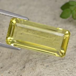 Cuarzo amarillo natural de 8,57 ct, corte esmeralda, VVS-VS