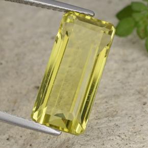 Cuarzo amarillo natural de 8,57 ct, corte esmeralda, VVS-VS
