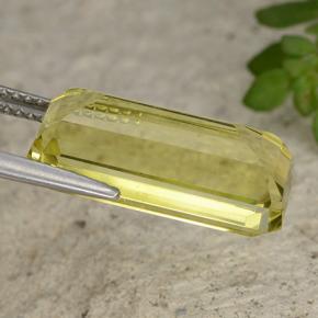 Cuarzo amarillo natural de 8,57 ct, corte esmeralda, VVS-VS