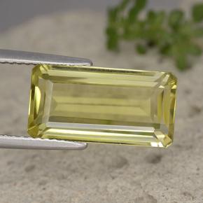 Cuarzo amarillo natural de 5,93 ct, corte esmeralda, VVS-VS