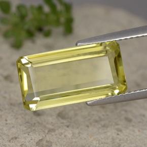 Cuarzo amarillo natural de 5,93 ct, corte esmeralda, VVS-VS