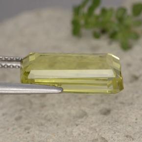 Cuarzo amarillo natural de 5,93 ct, corte esmeralda, VVS-VS