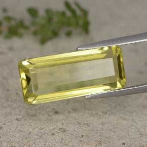 Cuarzo amarillo natural de 8,95 ct, corte esmeralda, VVS-VS