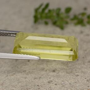 Cuarzo amarillo natural de 8,95 ct, corte esmeralda, VVS-VS