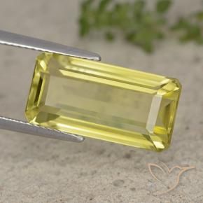 Cuarzo Amarillo piña claro natural de 10.22 ct, Corte Octágono / Esmeralda, VVS-VS