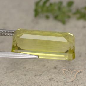Cuarzo Amarillo piña claro natural de 10.22 ct, Corte Octágono / Esmeralda, VVS-VS