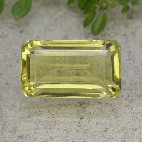 Cuarzo amarillo natural de 10,23 ct, corte esmeralda, VVS-VS