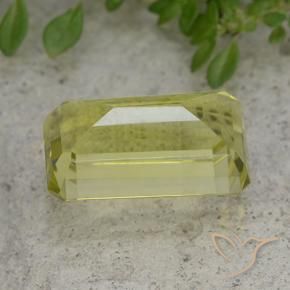 Cuarzo amarillo natural de 10,23 ct, corte esmeralda, VVS-VS