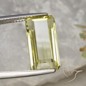 Cuarzo Amarillo piña natural de 8.03 ct, Corte Octágono / Esmeralda, VVS-VS