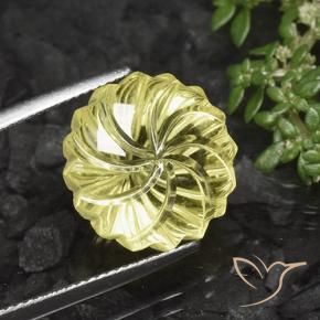 Cuarzo Amarillo maíz claro natural de 13.38 ct, Corte Flor, Transparente