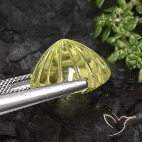 Cuarzo Amarillo maíz claro natural de 13.38 ct, Corte Flor, Transparente