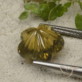Cuarzo Dorado medio natural de 6.05 ct, Corte Flor, Transparente