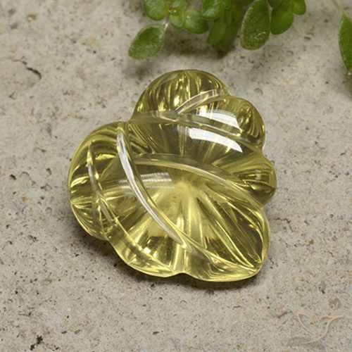 9.29ct Natural Amarillo suave Cuarzo, Corte Flor, Transparente