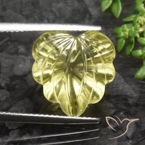 Cuarzo Amarillo medio natural de 9.79 ct, Corte Flor, Transparente