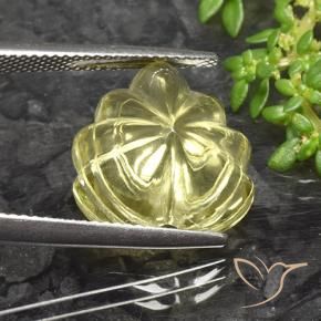Cuarzo Amarillo medio natural de 9.79 ct, Corte Flor, Transparente