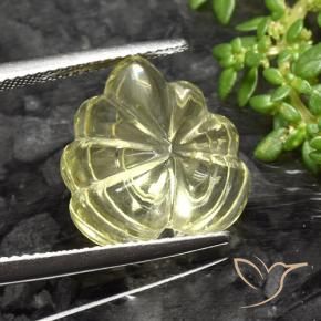 Cuarzo Amarillo laguna natural de 8.67 ct, Corte Flor, Transparente