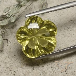Cuarzo Amarillo laguna natural de 10.09 ct, Corte Flor, Transparente