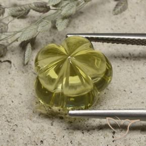 Cuarzo Amarillo laguna natural de 10.09 ct, Corte Flor, Transparente