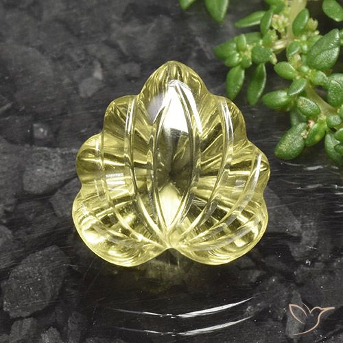10.17ct Natural Amarillo pálido Cuarzo, Corte Flor, Transparente