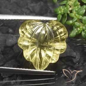 Cuarzo Amarillo pálido natural de 10.17 ct, Corte Flor, Transparente