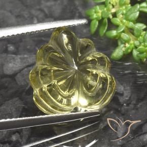 Cuarzo Amarillo pálido natural de 10.17 ct, Corte Flor, Transparente