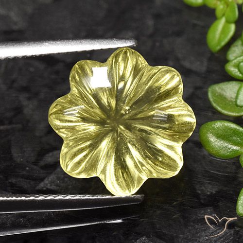 8.23ct Natural Amarillo piña claro Cuarzo, Corte Flor, Transparente