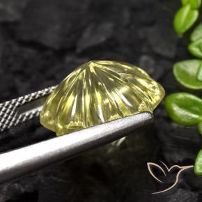 Cuarzo Amarillo piña claro natural de 8.23 ct, Corte Flor, Transparente