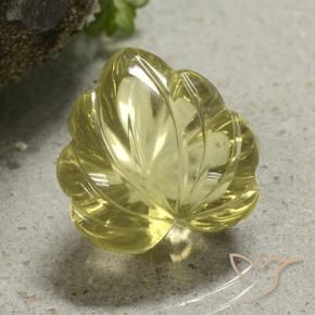 Cuarzo Amarillo claro medio natural de 9.86 ct, Corte Flor, Transparente