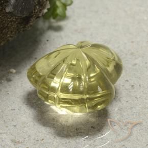 Cuarzo Amarillo claro medio natural de 9.86 ct, Corte Flor, Transparente