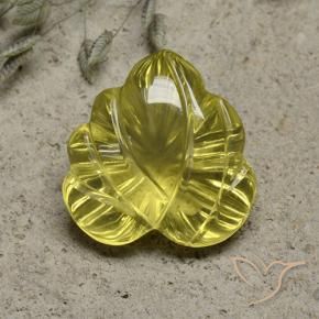 Cuarzo Amarillo medio natural de 9.77 ct, Corte Flor, Transparente