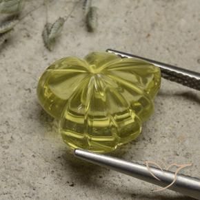 Cuarzo Amarillo medio natural de 9.77 ct, Corte Flor, Transparente