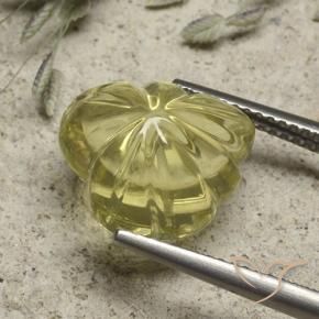 Cuarzo Amarillo pálido natural de 7.48 ct, Corte Flor, Transparente