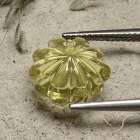 Cuarzo Amarillo pálido natural de 6.19 ct, Corte Flor, Transparente