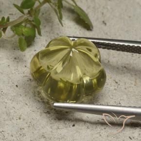 Cuarzo Amarillo pálido natural de 10.17 ct, Corte Flor, Transparente